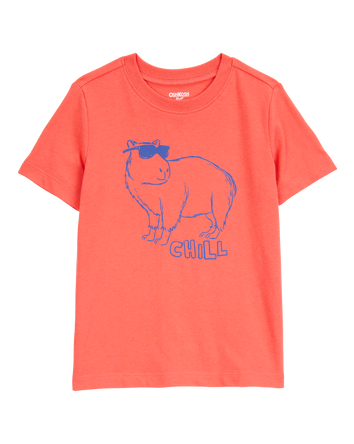 Toddler Capybara Short-Sleeve Graphic Tee - Red, 