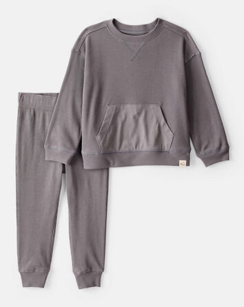 Toddler Boy Waffle Knit Long-Sleeve Tee & Pant Set - Grey, 