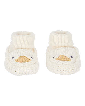 Baby Duck Crochet Booties - Yellow, 