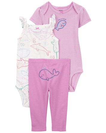 Baby 3-Piece Whale Little Character Set, 