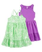 Toddler 2-Pack Gauze Dresses, image 1 of 7 slides