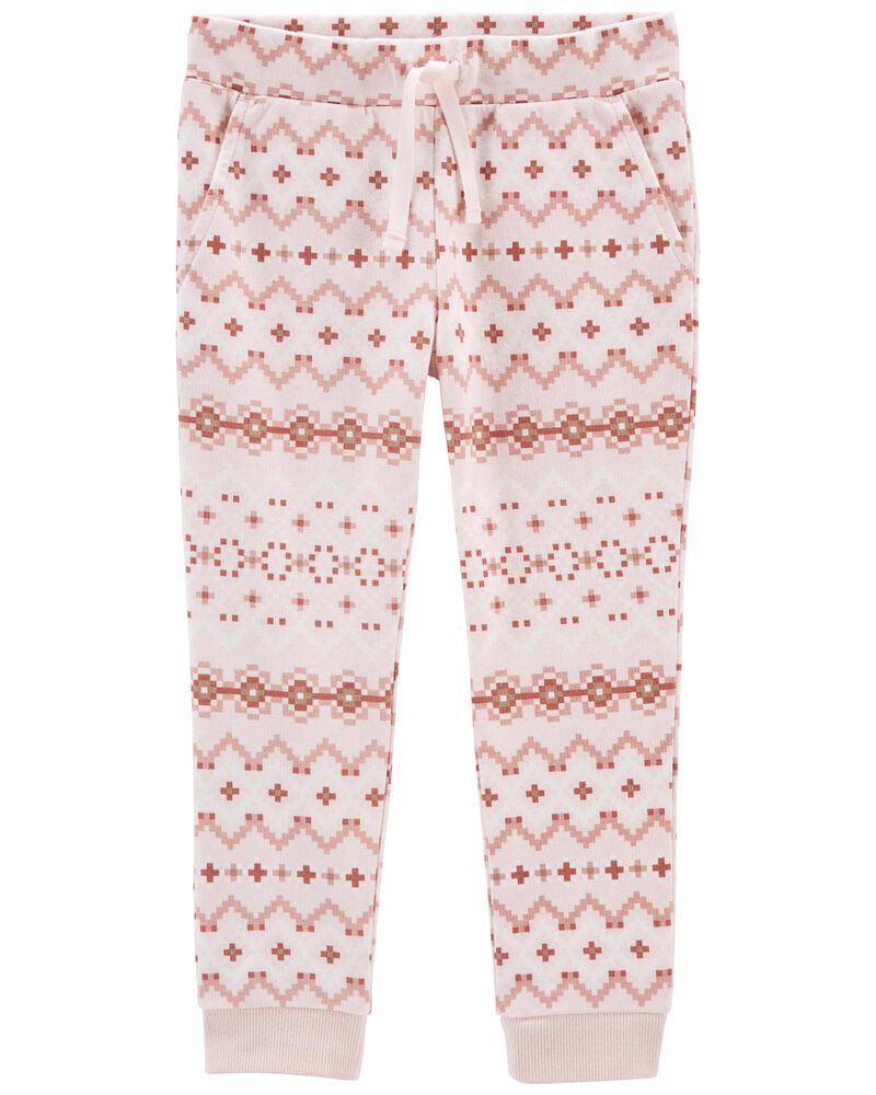 Baby Pink Fair Isle Joggers , image 1 of 2 slides