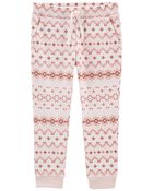 Baby Pink Fair Isle Joggers , image 1 of 2 slides