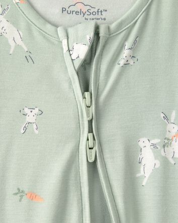 Baby Easter Bunny 2-Way Zip PurelySoft Sleep & Play Pajama - Green, 