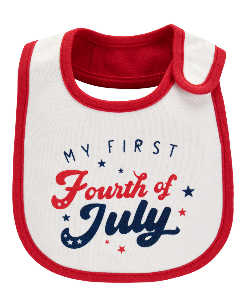 Baby My First Fourth Of July Teething Bib, image 1 of 3 slides