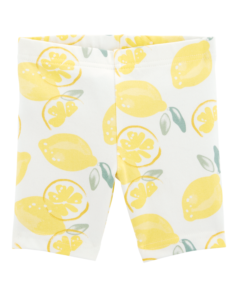 Baby Girl Lemon Print Bike Shorts - Multi, image 1 of 4 slides