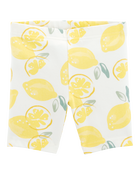 Baby Girl Lemon Print Bike Shorts - Multi, image 1 of 4 slides