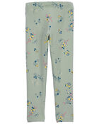 Toddler Floral Print Stretch Leggings, image 2 of 4 slides