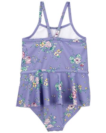 Toddler 
Floral Print 1-Piece Ruffle Swimsuit
, 
