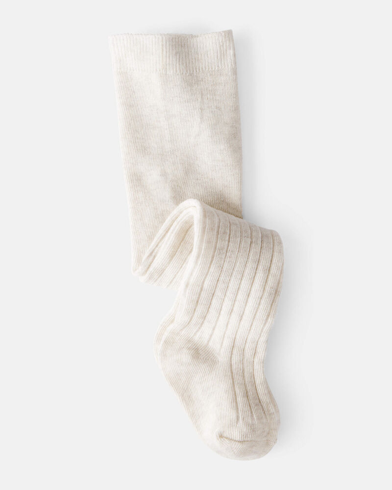 Baby Girl Rib Tights - Cream, image 1 of 2 slides