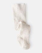 Baby Girl Rib Tights - Cream, image 1 of 2 slides