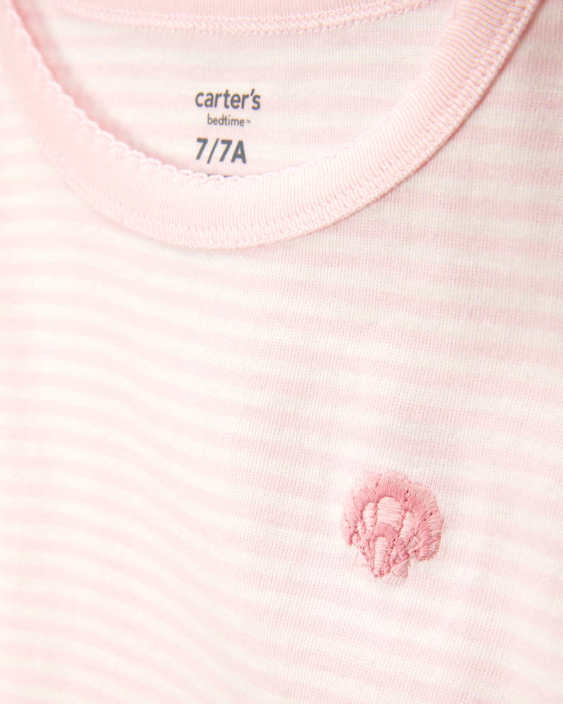 Kid Shell Print Snug Fit Cotton 4-Piece Pajamas, image 2 of 5 slides