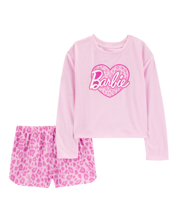 Kid Barbie Loose-Fit 2-Piece Pajamas - Pink, 