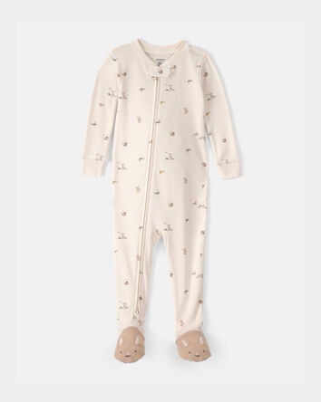 Baby Easter Bunny 100% Cotton Snug Fit 1-Piece Pajama - Cream, 