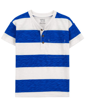 Baby Striped Jersey Henley, 