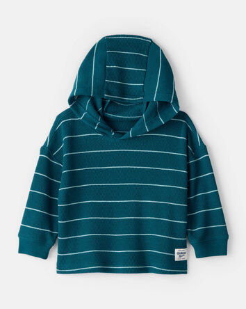 Baby Striped Long-Sleeve Hooded Top - Blue, 