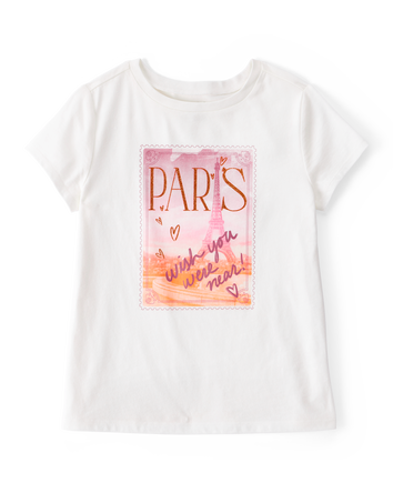 Kid Paris Short-Sleeve Graphic Tee - White, 