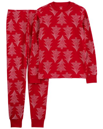 Adult 2-Piece Christmas Trees 100% Snug Fit Cotton Pajamas, 