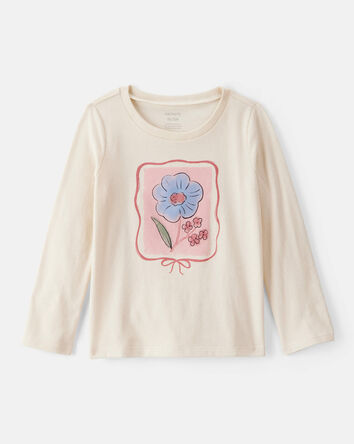 Toddler Girl Flower Long-Sleeve Graphic Tee - Cream, 