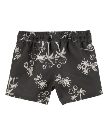 Toddler Boy Palm Tree Swim Trunks, 