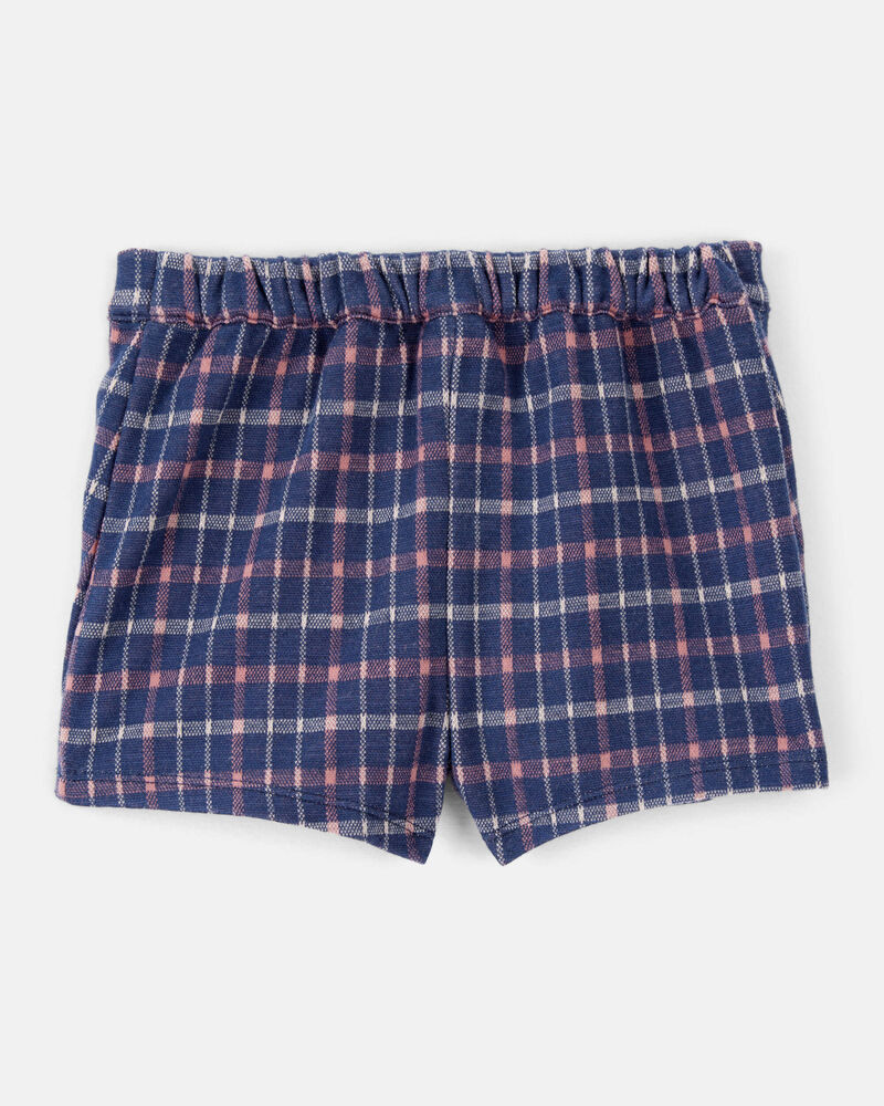 Toddler Girl Plaid Print Knit Skort - Navy/Blue, image 2 of 4 slides