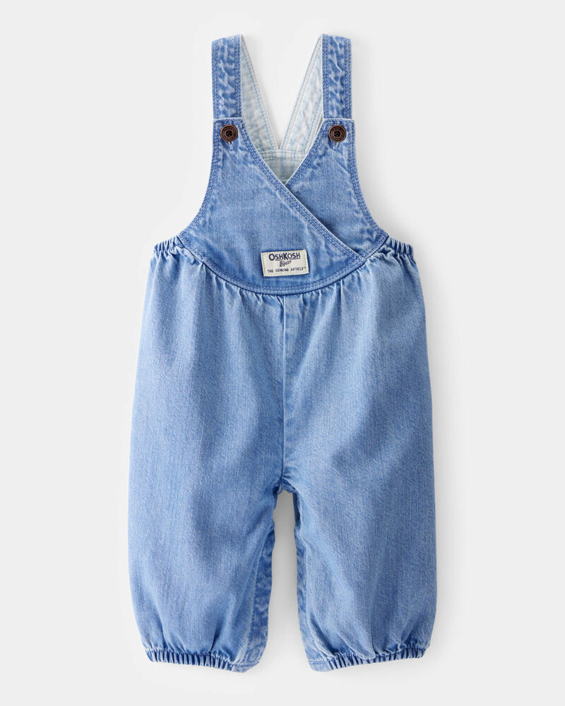 Baby  Vintage Inspired Chambray V-Neck Overalls  - Nostalgia Wash, image 1 of 4 slides