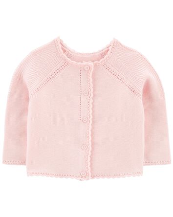 Baby Scalloped Sweater Knit Cardigan, 