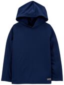 Blue - Kid Hooded Pullover in Moisture Wicking Active Jersey