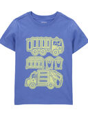Blue - Toddler Construction Truck Graphic Tee