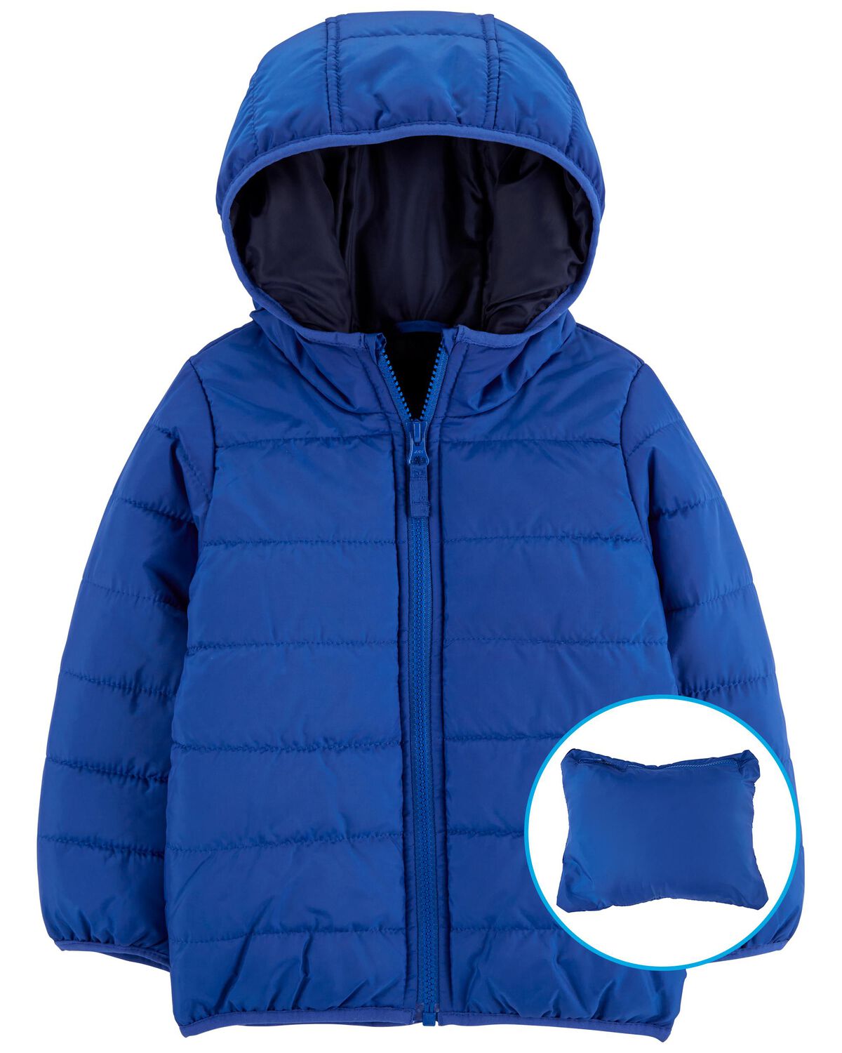 Blue Toddler Packable Puffer Jacket