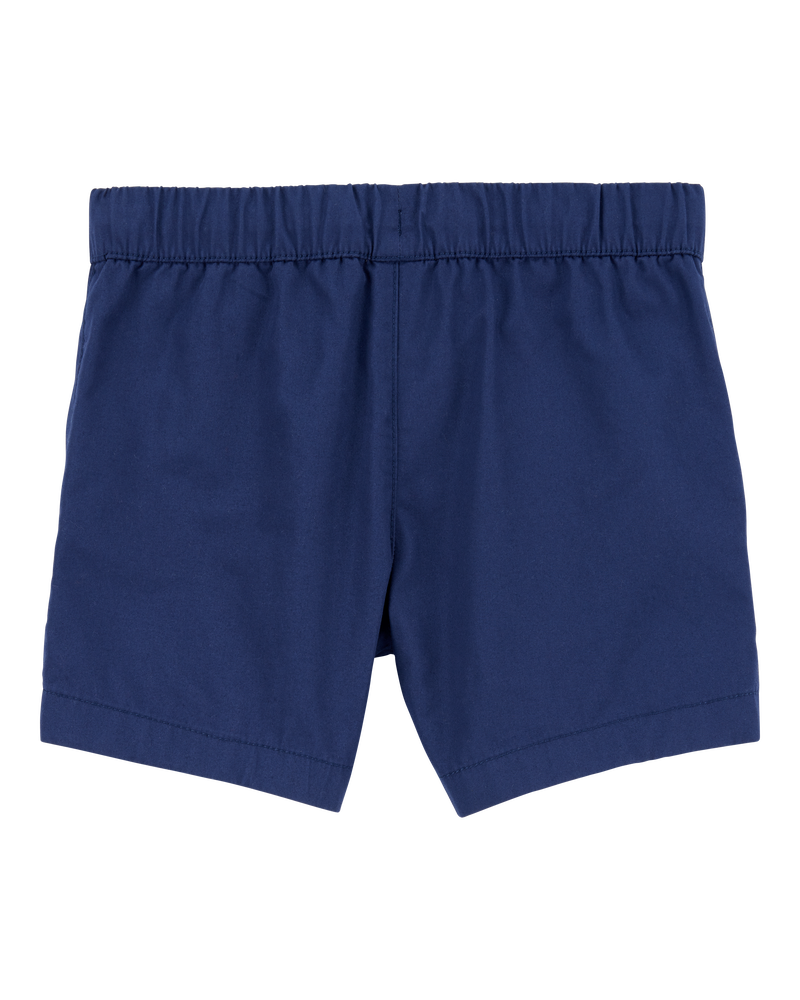 Baby Pull-On Poplin Shorts - Navy, image 2 of 4 slides