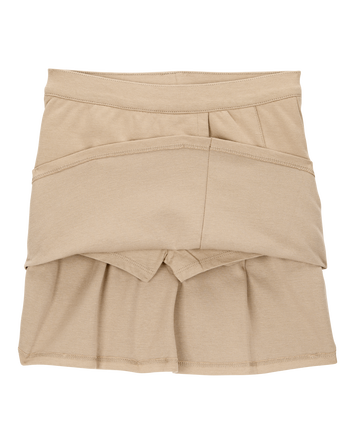 Kid Ponte Knit Uniform Skort - Khaki, 