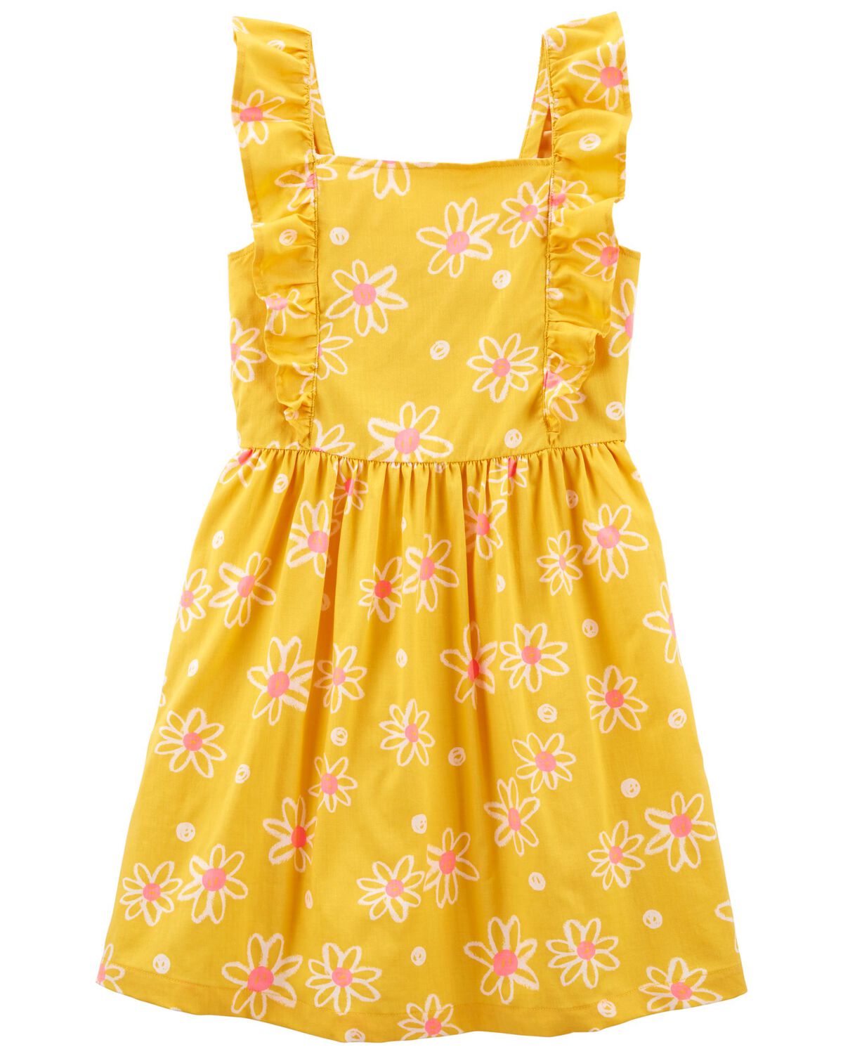 Yellow Kid Floral Ruffle Dress | carters.com