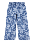 Kid Floral Print Drawstring  Pants - Blue, image 2 of 5 slides