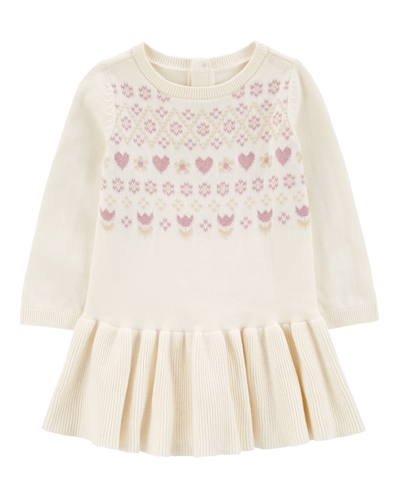 Baby Fair Isle Sweater Dress, image 1 of 5 slides