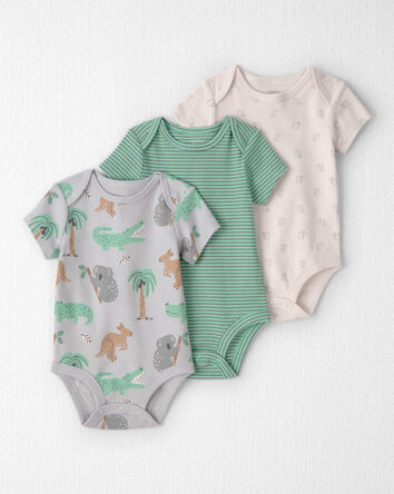 Baby 5-Piece Organic Cotton Bodysuits & Pants Set in Aussie Friends Print, 