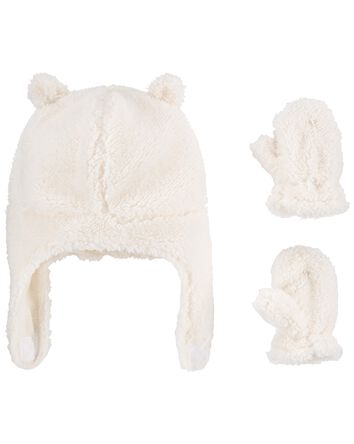 Baby 2-Pack Sherpa Hat & Mitten Set, 