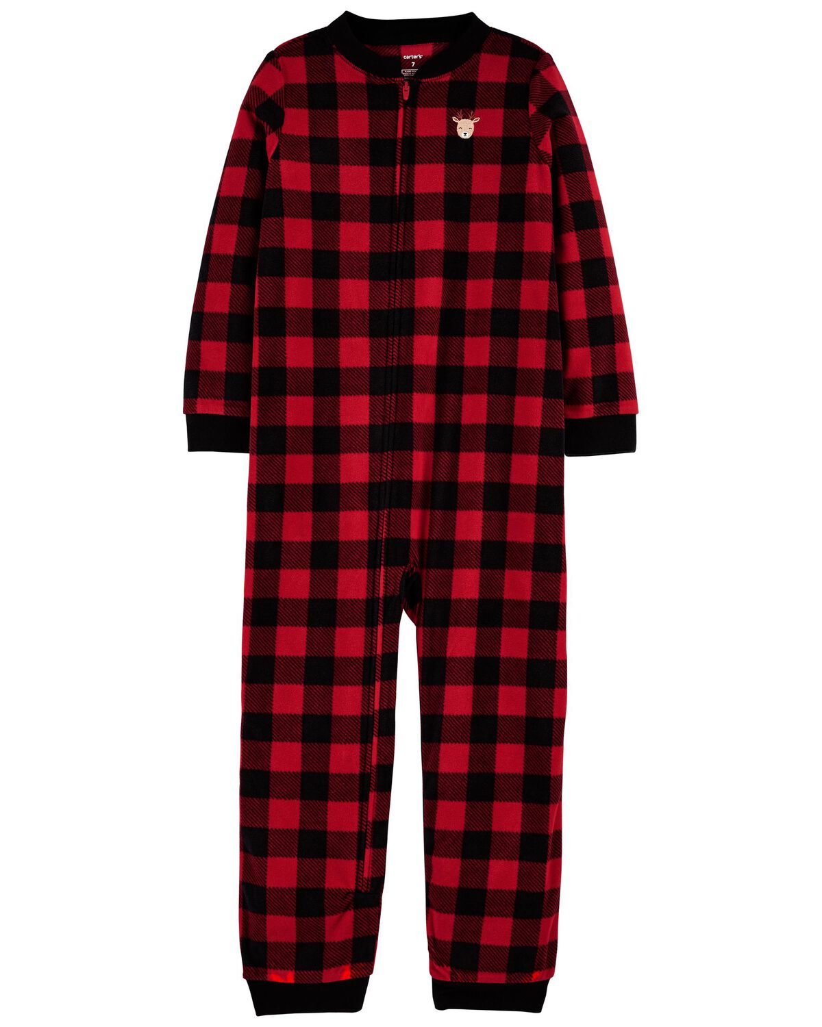 Multi Toddler 1Piece Buffalo Check Fleece Footless Pajamas