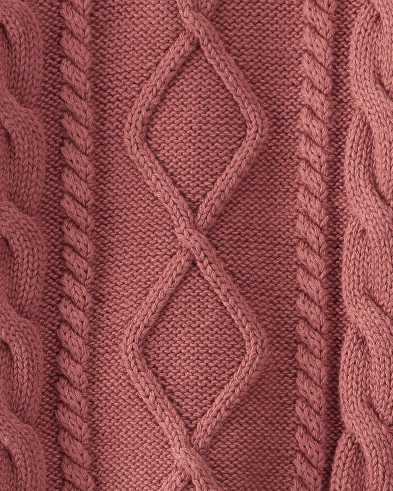 Baby Organic Cotton Cable Knit Sweater in Copper, image 3 of 4 slides