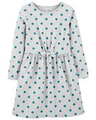 Kid Long-Sleeve Cotton Dress, image 1 of 3 slides