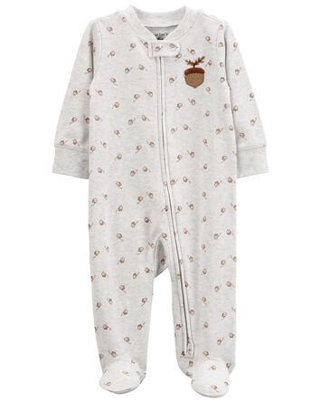 Baby Acorn 2-Way Zip Cotton Blend Sleep & Play Pajamas, 