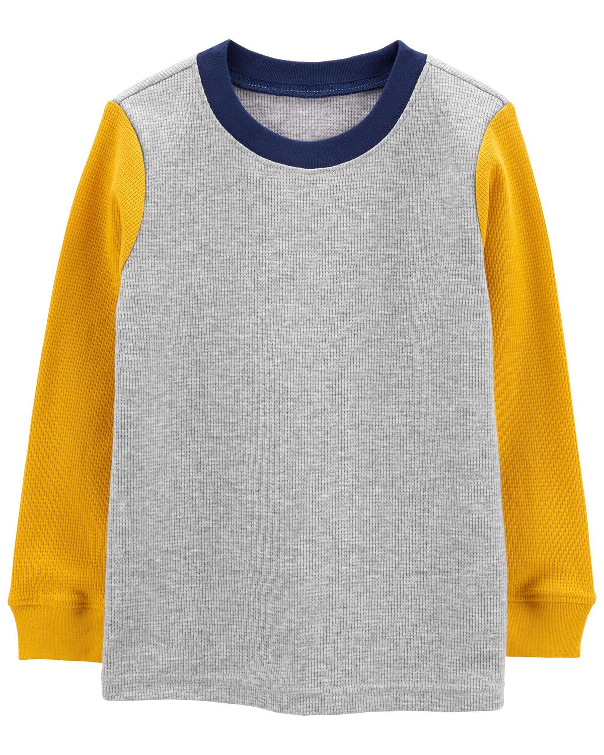 Grey/Yellow Baby Long-Sleeve Thermal Shirt | carters.com