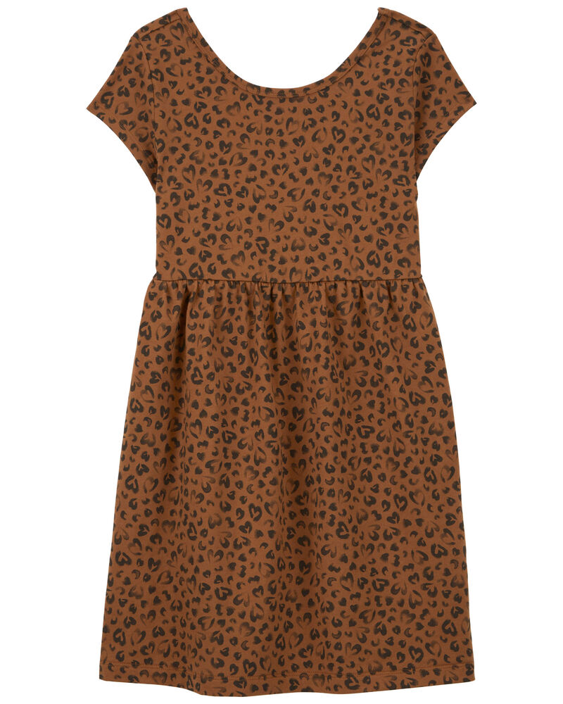 Kid Leopard Jersey Dress, image 1 of 3 slides