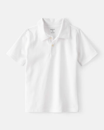 Kid Pique Uniform Polo Shirt - White, 