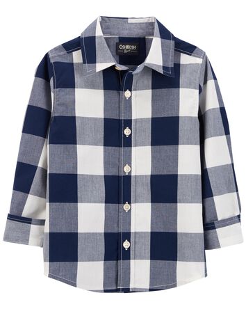 Plaid Button-Front Shirt, 