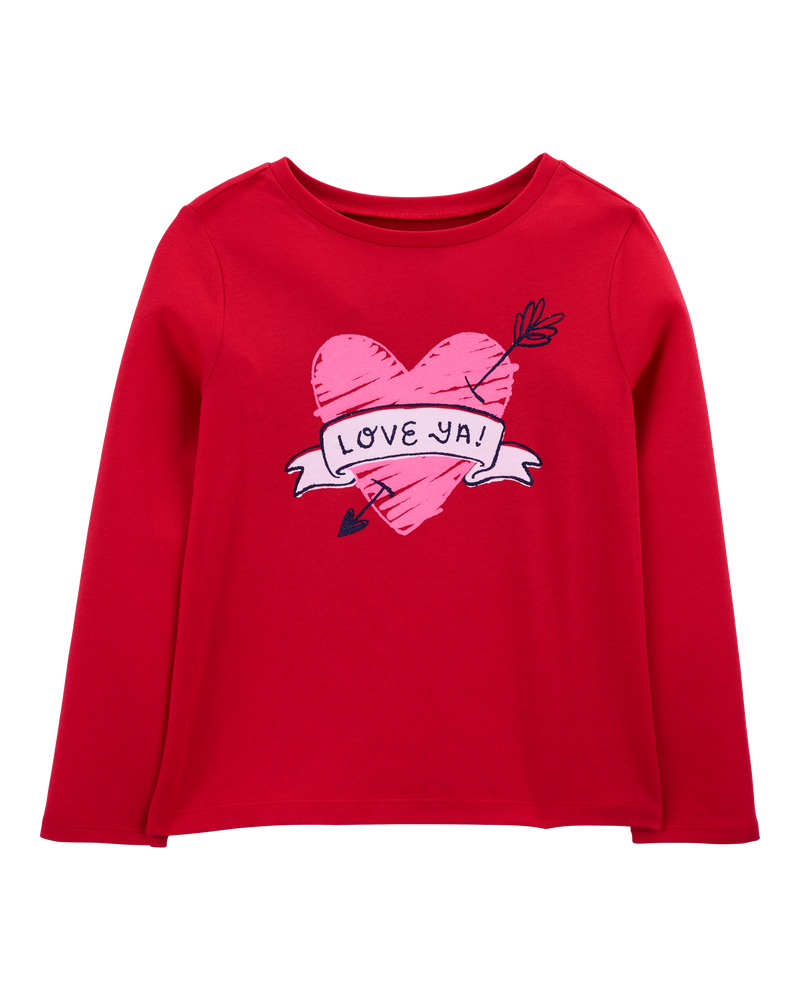 Kid Love Ya Valentine's Day Cotton Blend Graphic Tee, image 1 of 3 slides