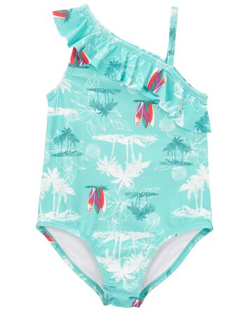 Toddler Beach Print 1-Piece Swimsuit, 