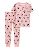 Toddler Minnie Mouse Snug Fit Cotton 2-Piece Pajamas - Pink, image 1 of 3 slides