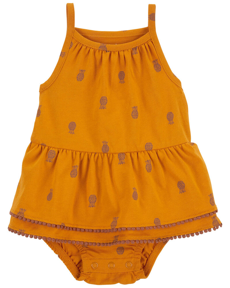 Baby Pineapple Bodysuit Dress, image 1 of 2 slides