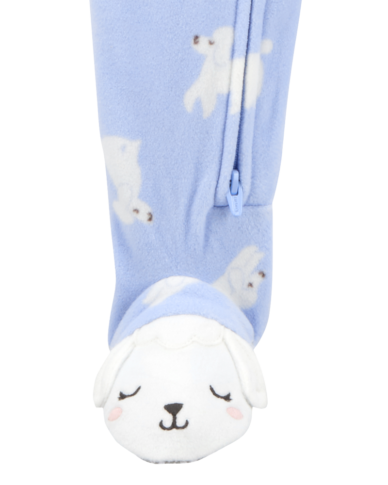 Toddler 1-Piece Dog Fleece Footie Pajamas, image 3 of 5 slides